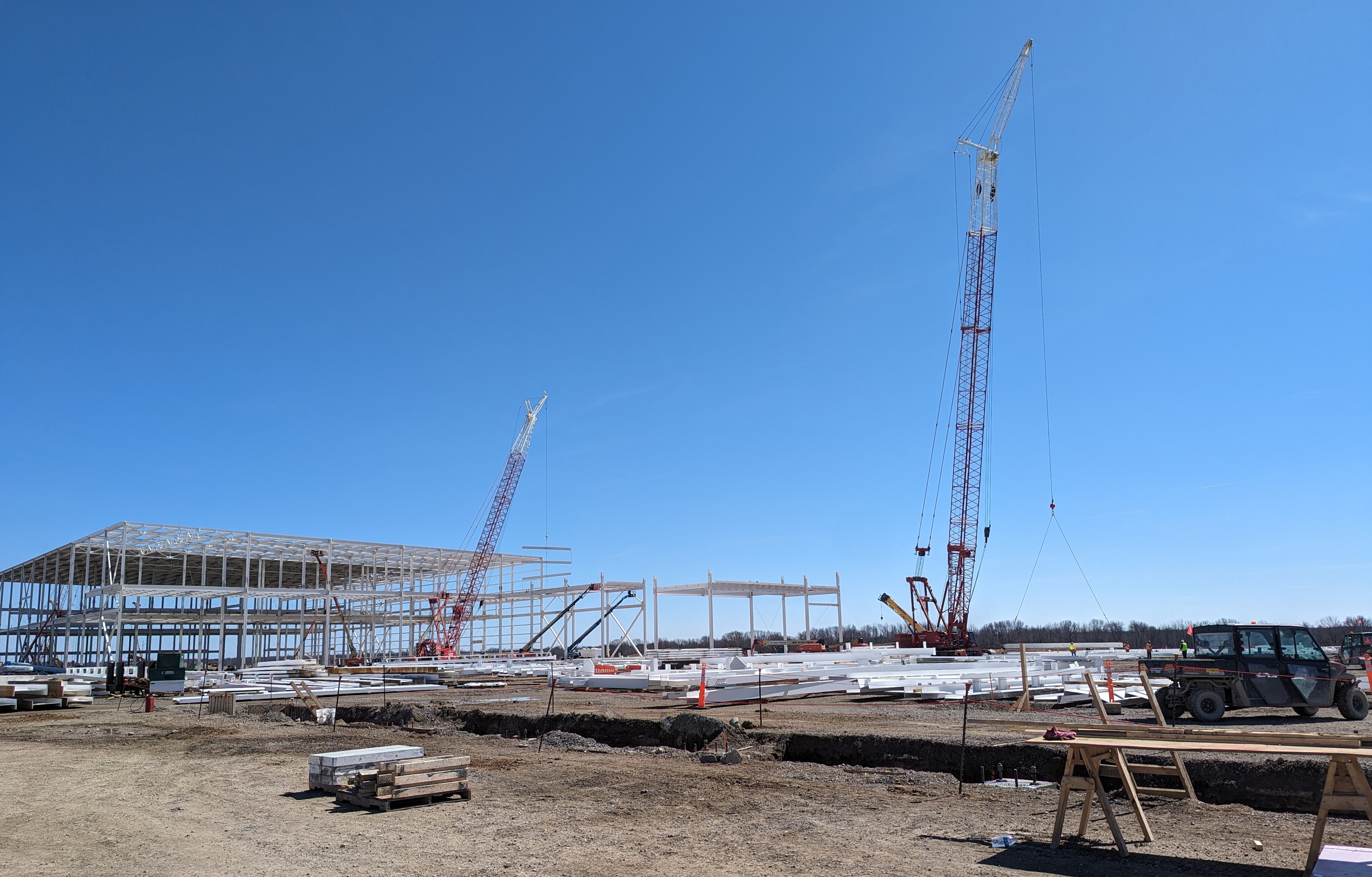 Construction is progressing at BlueOval Battery Park Michigan, in Marshall, Mich., in this March 29, 2024, photo. Courtesy Walbridge.